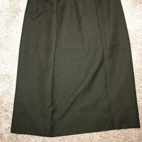 August Max Houndstooth Vintage Skirt Green Black 4 - Picture 2 of 5